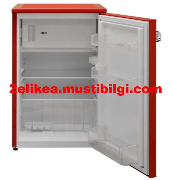 Defolu Vestel Retro SB14201 Kirmizi Mini Buzdolabi 2
