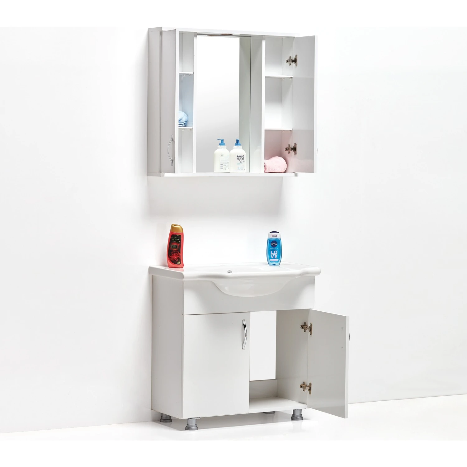 İkinci El Defolu Klasik 80 cm Mdf Banyo Dolabı Beyaz Renkli