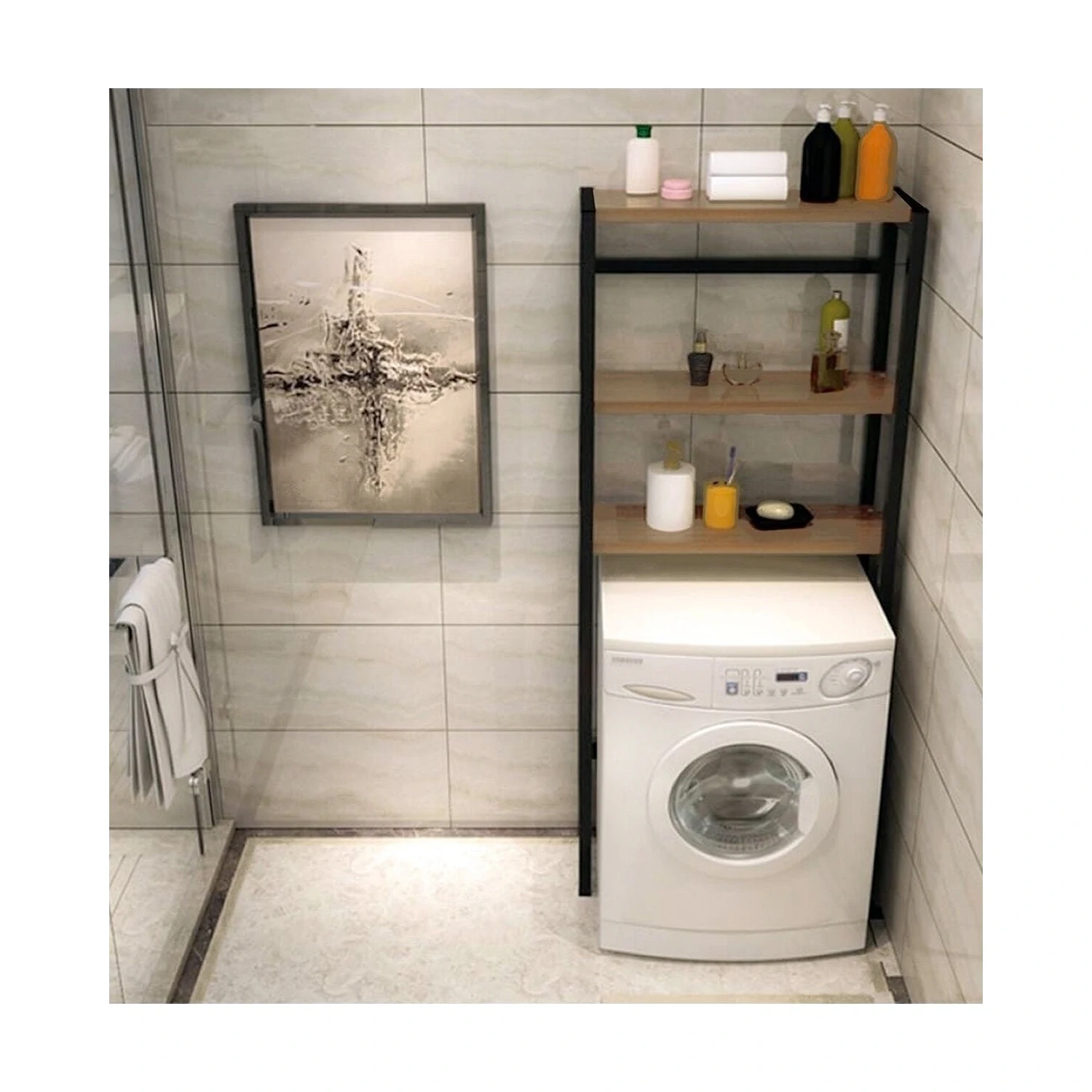 Ucuz çamaşır makinesi üstü düzenleyici çıkma hurda raf banyo dolabı