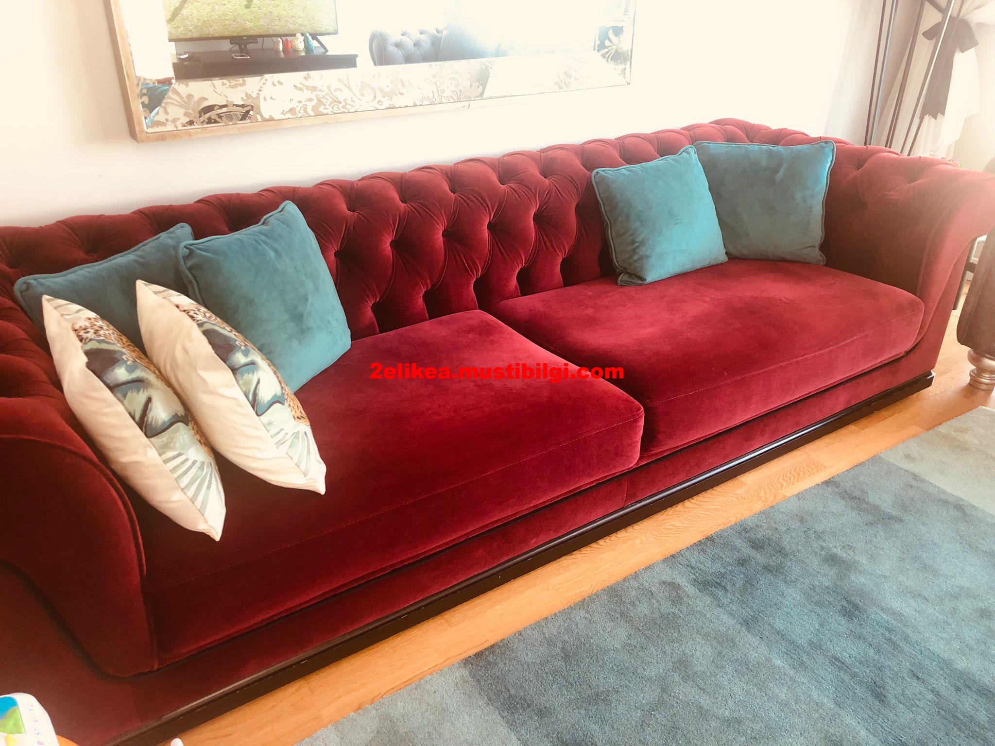 Eski tip klasik kırmızı kadife koltuk takımı FİYATI: 950 TL
