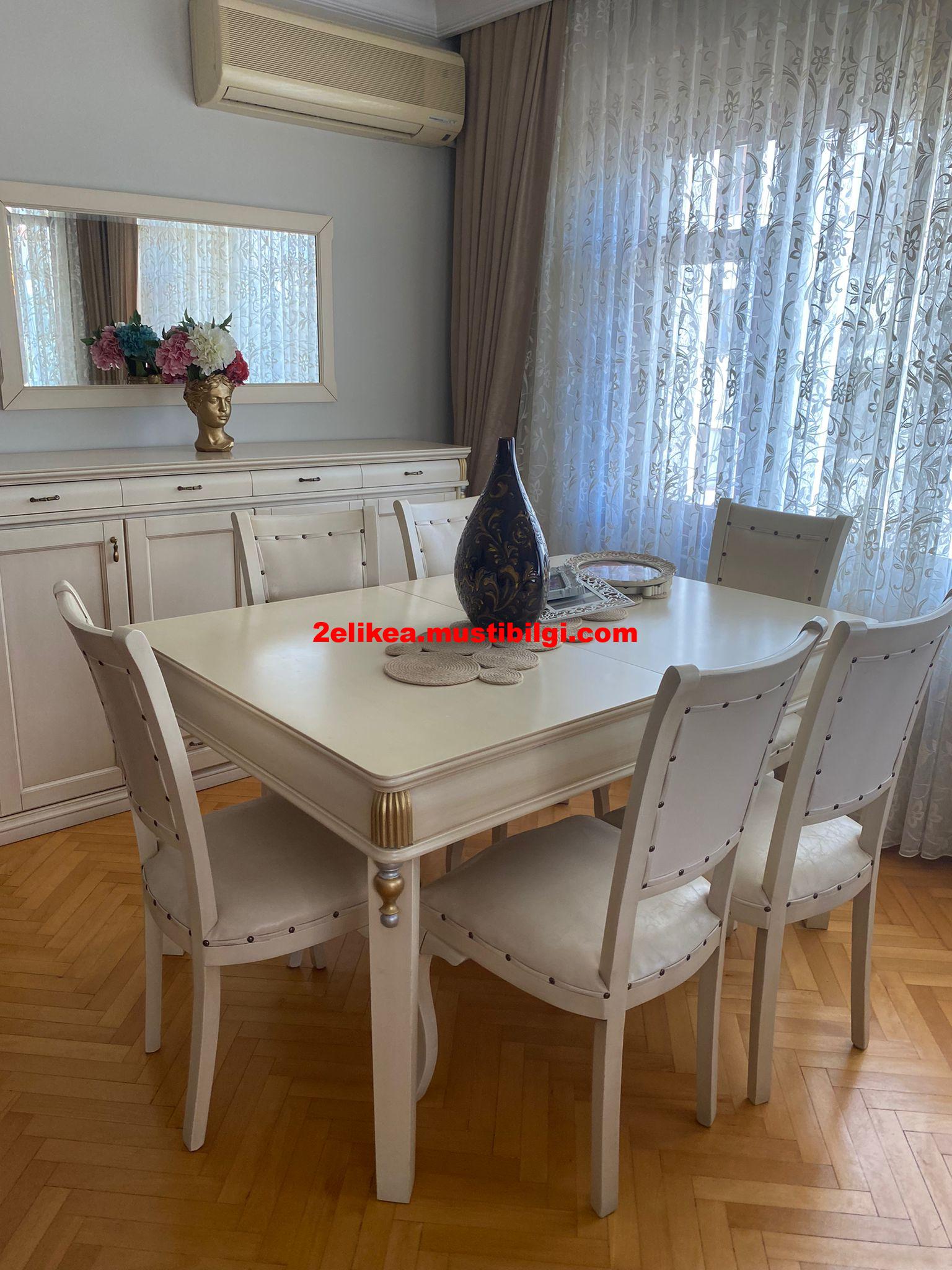 Sıfır yemek sandalyesi 6 adet. lake yemek masası ve 6 adet sandalye FİYATI: 3500 TL