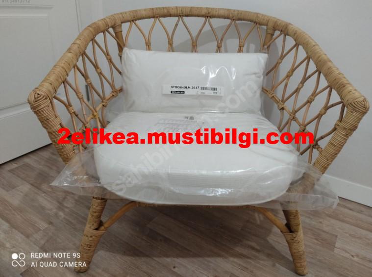 Sıfır gibi Yeni İKEA STOCKHOLM rattan tekli koltuk 1 İKEA STOCKHOLM rattan tekli koltuk