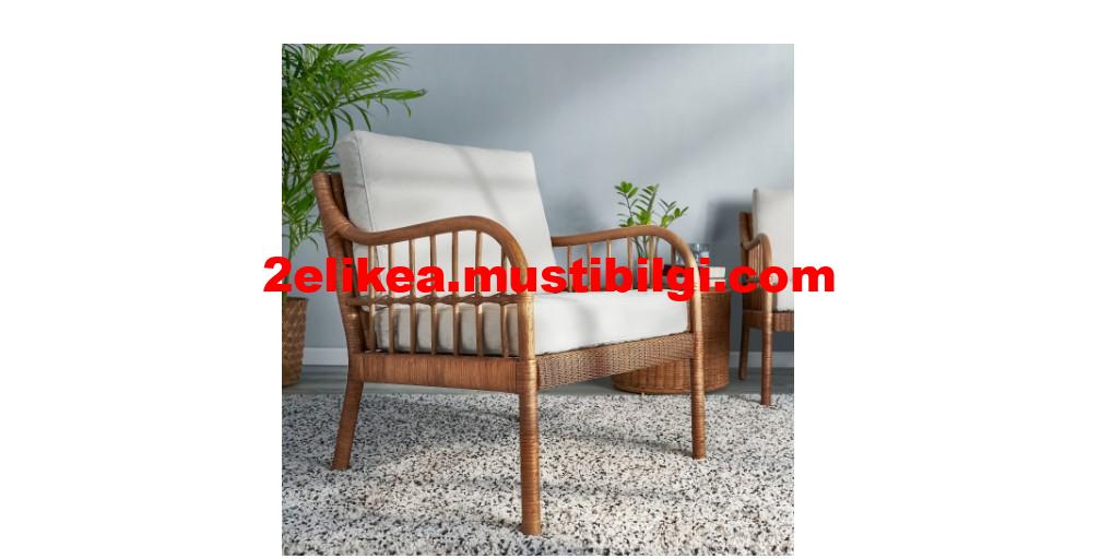 Temiz ikea HOLMSTA rattan koltuk, el yapımı bej 1500 TL 3 HOLMSTA rattan koltuk, el yapımı bej