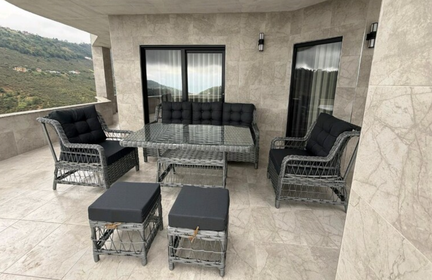 Bahce balkon mobilya oturmagrubu Rattan takimi ikinci el 1