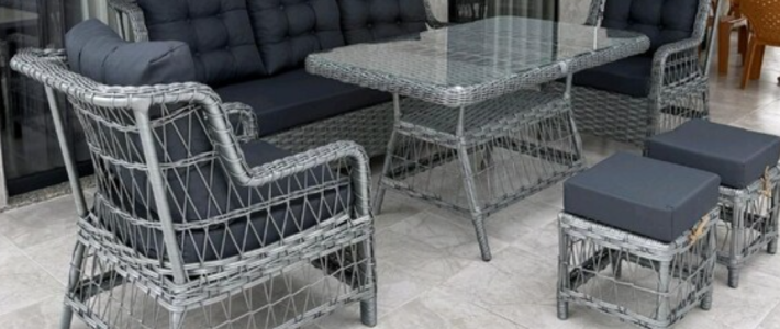 Bahçe balkon mobilya oturma grubu Rattan takımı ikinci el